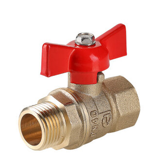 Кран шаровой «СТАНДАРТ» PN40 с ручкой-бабочкой и внутренней–наружной резьбой 1/2\"