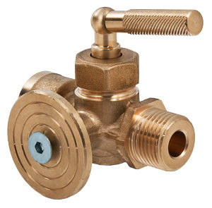 Кран для маном. трехход. с фланцем 1/4\"