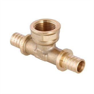 Фитинг аксиальный – тройник надвижной с переходом на внутреннюю резьбу, 16 мм x 1/2" x 16 мм