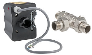 Кран шар. трехход. (L) 3/4\", с сервоприводом