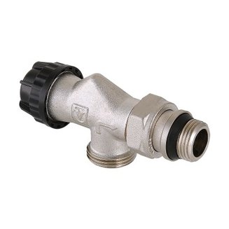 Клапан термостатический угловой с осевым управлением, преднастройкой и дополнительным уплотнением 1/2\" х 3/4\" («евроконус»)