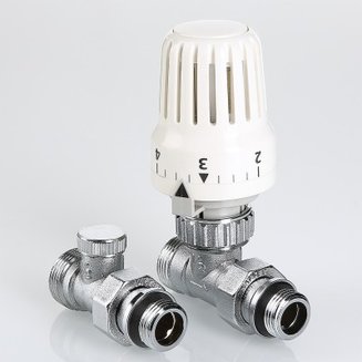 Комплект терморегулируюшего оборудования для радиатора прямой с переходом на «евроконус» 1/2 x 3/4\" («евроконус»)