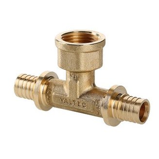 Фитинг аксиальный универсальный – тройник надвижной с переходом на внутреннюю резьбу, 25 (3,5) мм х 3/4\" х 25 (3,5) мм