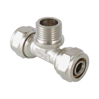 Фитинг обжимной – тройник с переходом на наружную резьбу, 26 мм х 1"