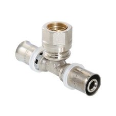 Пресс-фитинг – тройник с переходом на наружную резьбу, 20 мм х 3/4\" х 20 мм