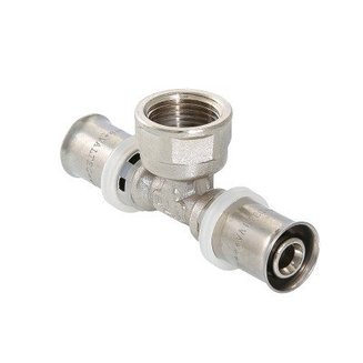 Пресс-фитинг – тройник с переходом на внутреннюю резьбу, 26 мм х 3/4\" х 26 мм