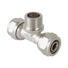 Фитинг обжимной – тройник с переходом на наружную резьбу, 26 мм х 3/4"