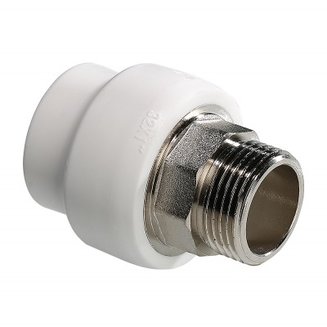 Фитинг полипропиленовый под ключ с переходом на наружную резьбу 63 мм х 2\"