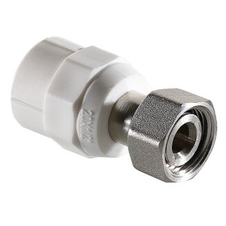 Фитинг полипропиленовый с накидной гайкой для перехода на «конус» 20 мм х 1/2", «конус»