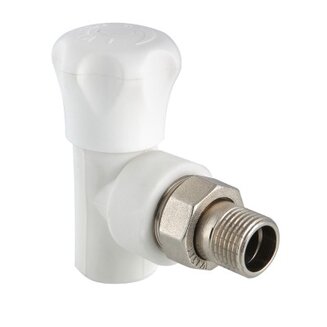 Клапан полипропиленовый со сгоном угловой 20 мм х 1/2\"