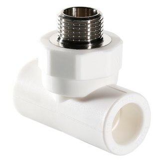 Фитинг полипропиленовый – тройник с переходом на наружную резьбу 25 мм х 1/2"