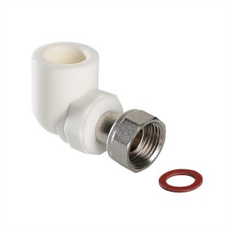 Фитинг полипропиленовый – угольник с накидной гайкой 20 мм х 1/2\"