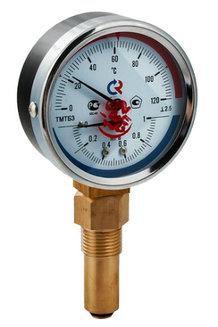 Термоманометр ТМТБ-31P Dy 80 с нижн. подкл., 1/2\", 10 бар 0-120* (L=46мм, кл. точн. 2,5)