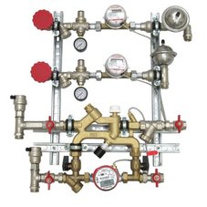 Квартирная станция для систем отопления и водоснабжения с перепускным клапаном