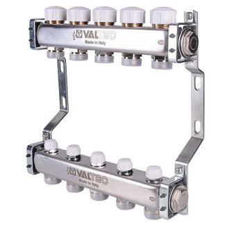 Блок колл. с ручн. регулир. клап.1\"х4 вых Евроконус 3/4