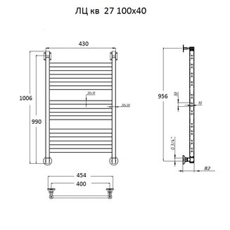 Полотенцесушитель ЛЦ кв 27 100*40 #