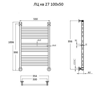 Полотенцесушитель ЛЦ кв 27 100*50 #