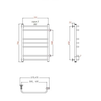 Полотенцесушитель Идеал ПМ 3 50*80*40 (ЛЦ5)