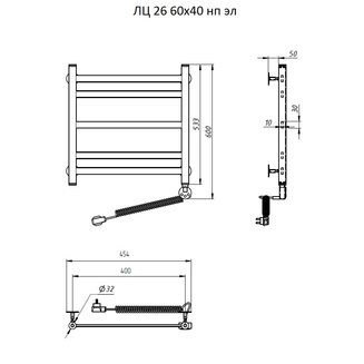 Полотенцесушитель ЛЦ 26 60*40 нп эл #