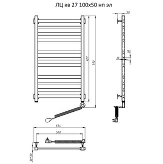 Полотенцесушитель ЛЦ кв 27 100*50 нп эл #