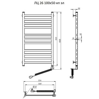 Полотенцесушитель ЛЦ 26 100*50 нп эл #