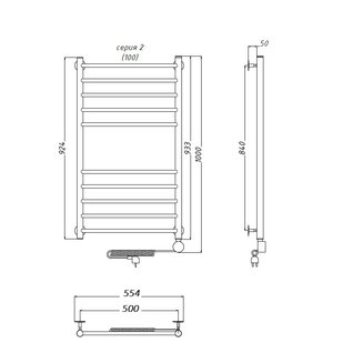 Полотенцесушитель Аспект эл ТЭН 2 100*50 (ЛЦ6)