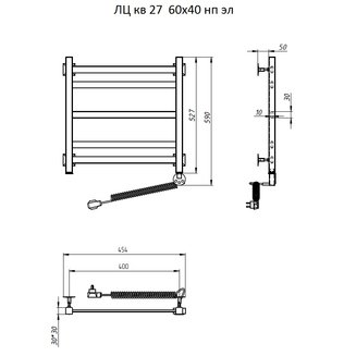 Полотенцесушитель ЛЦ кв 27 60*40 нп эл #