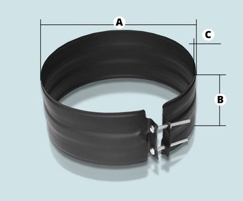 Хомут обжимной,с полимерным покрытием d 200 мм