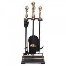 Набор каминный D15160АК (4 предмета, 60см, античная бронза/черный)