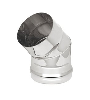 Колено нерж. (AISI 304/0,5мм) 45* 2-х секц. д.200