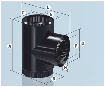 Сэндвич - Тройник, эмалированный 90°, d 115*200мм