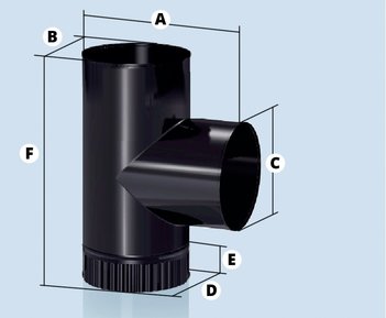 Тройник, эмалированный 90°, d-115