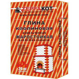 Глина каолиновая "Терракот" жаростойкая, 20 кг