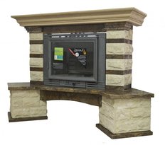 Каминная облицовка NINA коричневая (песчаник,угловая)