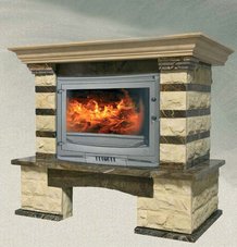 Каминная облицовка NINA коричневая (песчаник,пристенная)