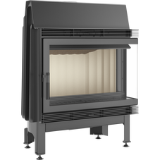 Каминная топка стальная Blanka 670/570/P/BS (угловое стекло справа) (12 кВт)