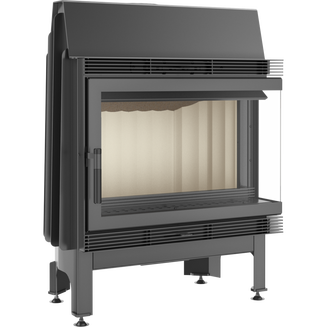 Каминная топка стальная Blanka 670/570/P/BS (угловое стекло справа) (12 кВт)