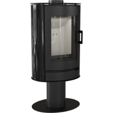 Печь-камин KOZA/AB/S/N/O/DR/KAFEL/CZARNY (сталь, кафель черный, поворотная) (8 кВт)