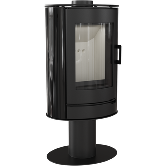 Печь-камин KOZA/AB/S/N/O/DR/KAFEL/CZARNY (сталь, кафель черный, поворотная) (8 кВт)