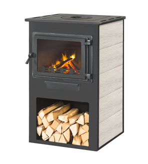 Камин ЭТНА (Панорама) с плитой "Бежевый" ?150мм