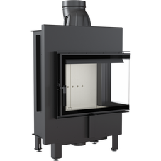 Каминная топка стальная LUCY/12/P/BS (угловое стекло справа) (12 кВт)