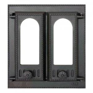 408 SVT каминная дверца со стеклом(двухстворчатая)