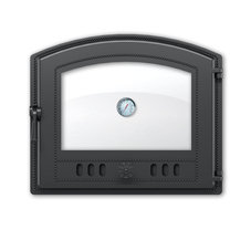 Дверка ВЕЗУВИЙ каминная 224 с термометром (Антрацит)