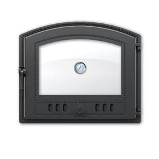 Дверка ВЕЗУВИЙ каминная 224 с термометром (Антрацит)