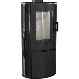 Печь-камин KOZA/AB/S/DR/KAFEL/CZARNY (кафель черный) (8 кВт) 528*1052*422мм