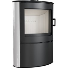 Печь-камин KOZA/AB/S/2/KAFEL/BIALA (сталь, кафель белый) (10 кВт) 761*1052*461мм