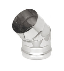 Колено нерж. (AISI 430/0,8мм) 45* 2-х секц. д.250