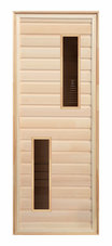 Дверь липа с 2-мя стеклами (коробка осина) 1900х700
