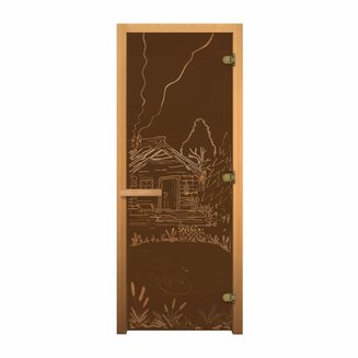 ДС Бронза Матовая "БАНЬКА" 1900х700мм (8мм, 3 петли 716 GB) (Магнит) (ОСИНА) (правая)