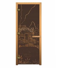 ДС Бронза \"БАНЬКА\" 1900х700мм (8мм, 3 петли 716 CR) (Магнит) (ОСИНА) (левая)